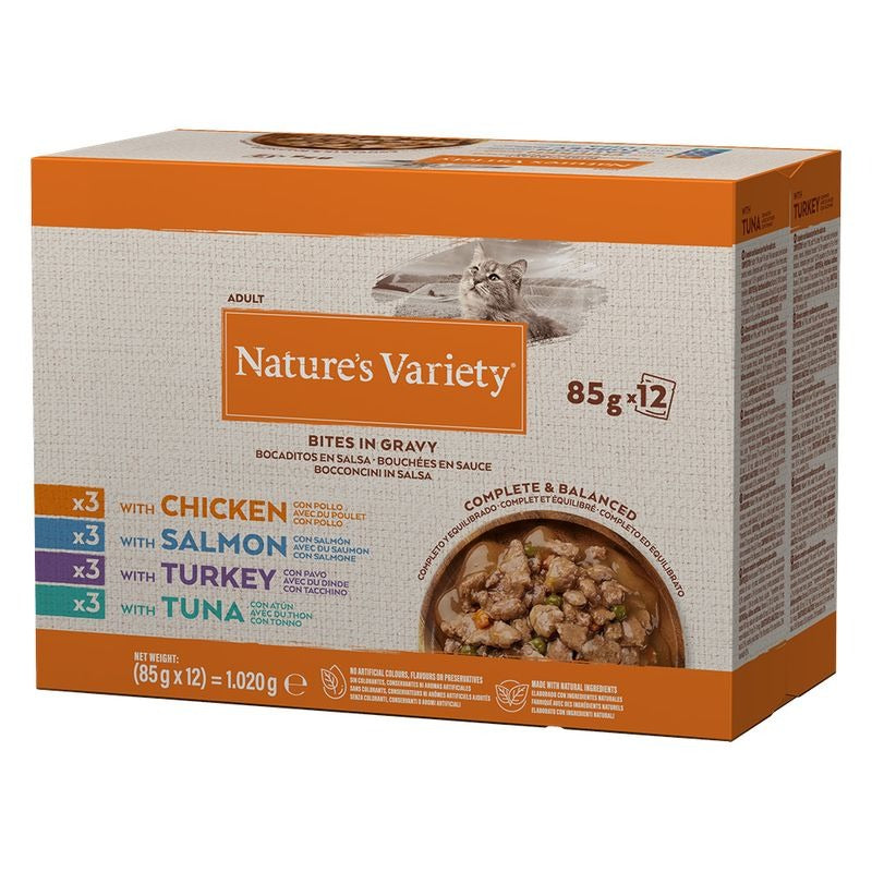 Natures Variety Cat - Wet Bites In Gravy Multipack 12x85g