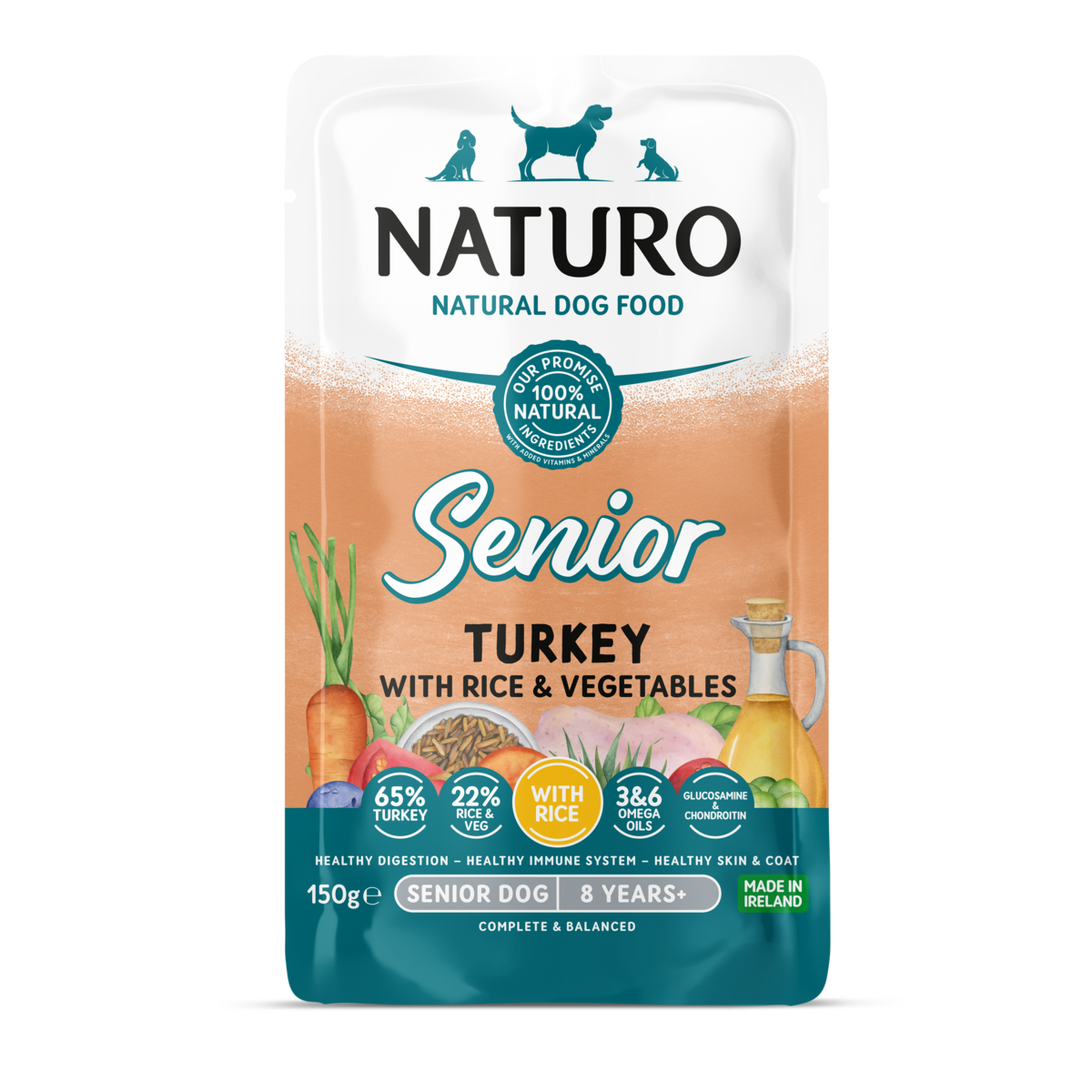 Naturo Dog - Senior Turkey Rice & Veg Pouch 150g