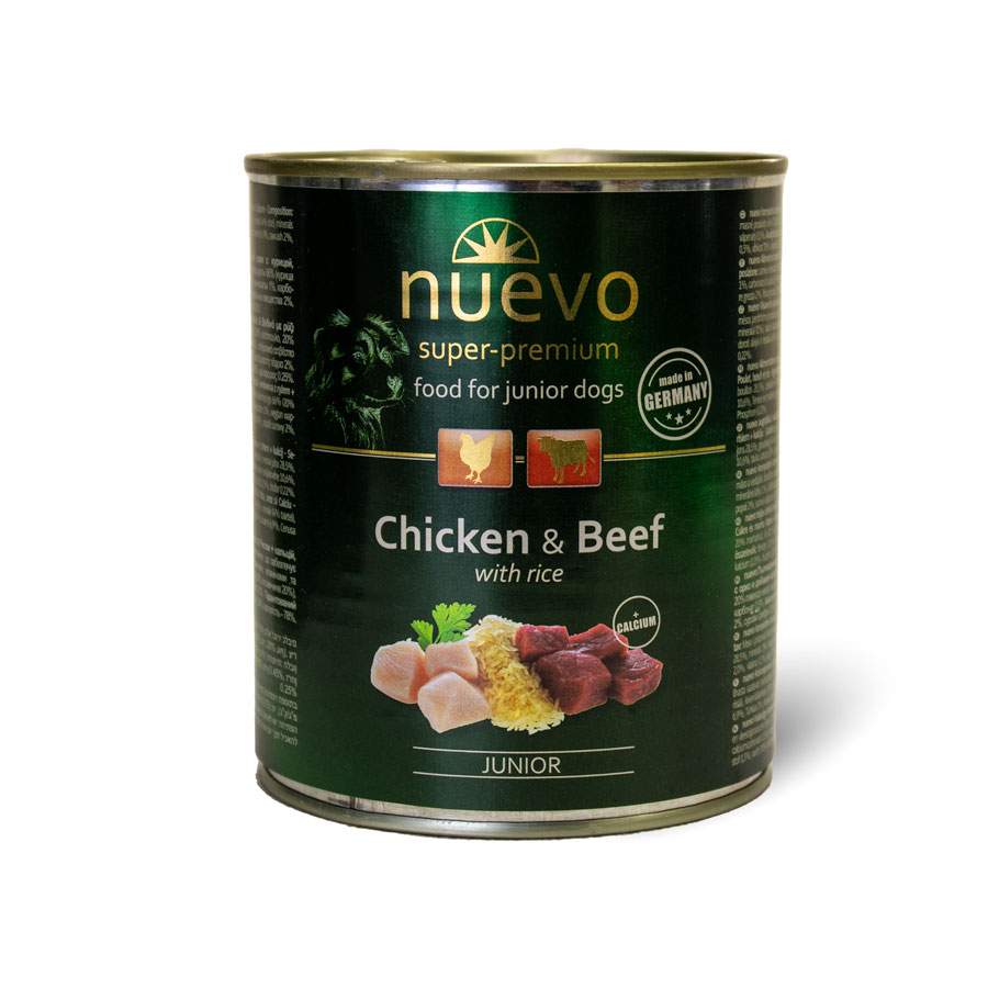 Nuevo Dog Junior Chicken & Beef With Rice 800g