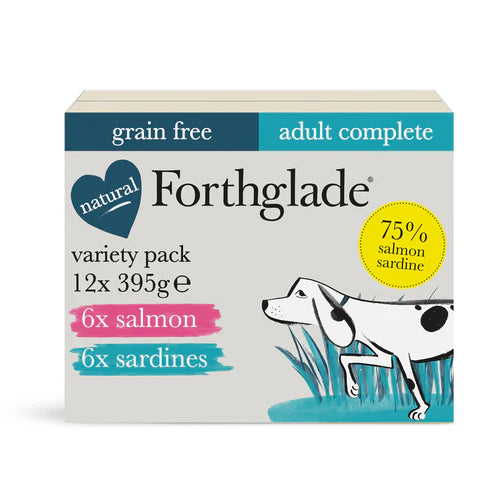Forthglade Adult Complete Grain Free Salmon & Sardines Variety Pack 12x395g