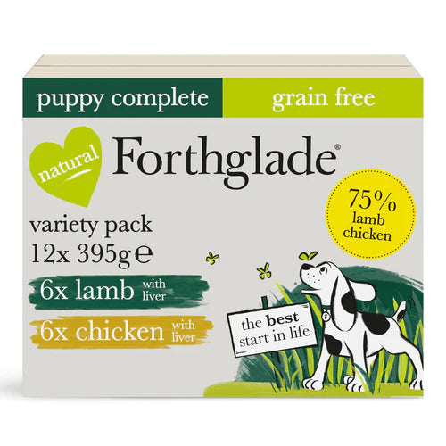 Forthglade Puppy Complete Grain Free Chicken & Lamb Variety Pack 12x395g
