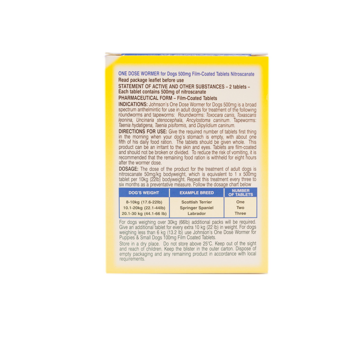 Johnsons One Dose Easy Wormer Size 2 (2 Tablets)