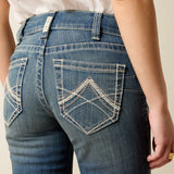 Ariat Womens R.E.A.L. Mid Rise Icon Stackable Straight Leg Jean Rainstorm