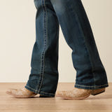 Ariat Womens R.E.A.L. Mid Rise Icon Stackable Straight Leg Jean Rainstorm