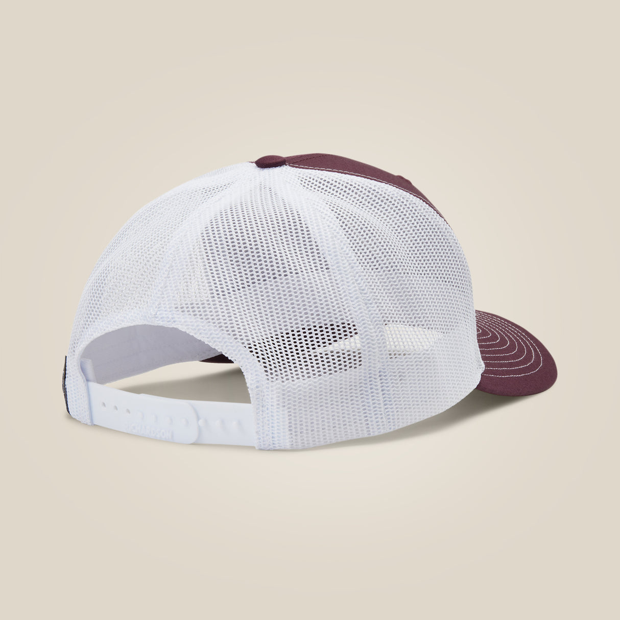 Ariat M&F Mens Stacked Logo Cap Burgundy / White
