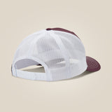 Ariat M&F Mens Stacked Logo Cap Burgundy / White
