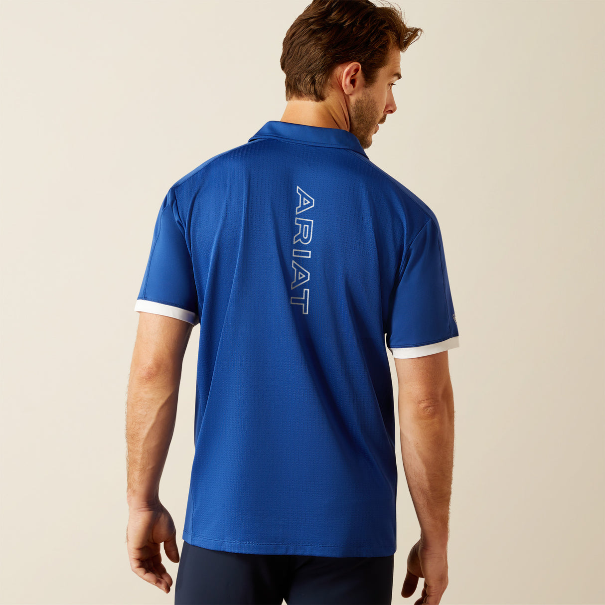 Ariat Mens Bandera 1/4 Zip SS Polo Sodalite Bluet