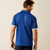 Ariat Mens Bandera 1/4 Zip SS Polo Sodalite Bluet