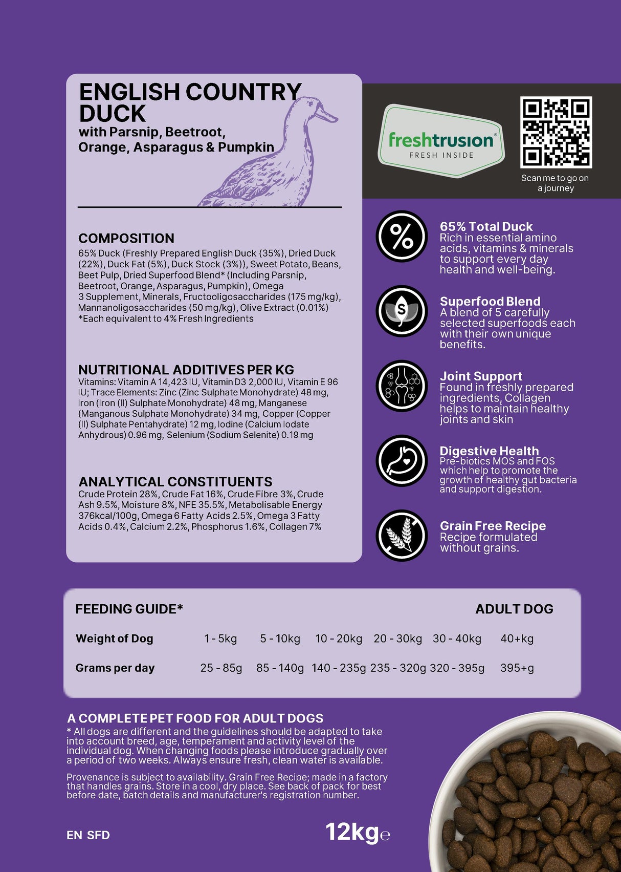 Artisan Superfood Duck Adult Dog Food 12kg