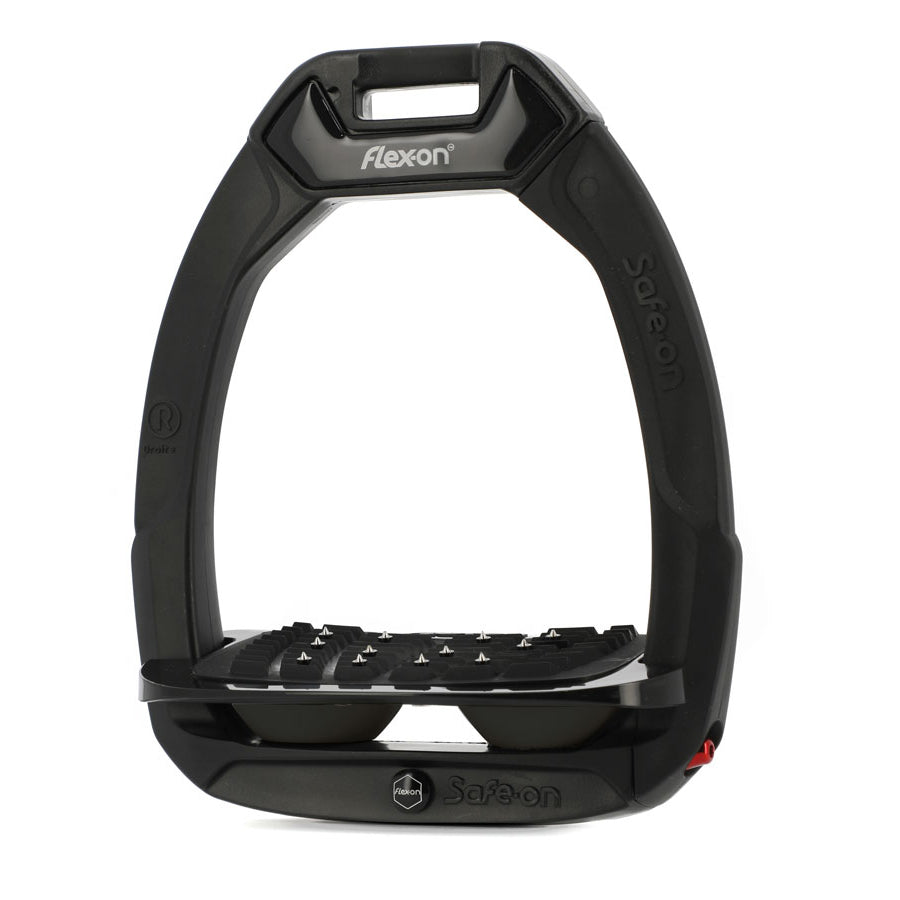 Flex-on Safe-On Stirrups Black/Black/Black Inclined Ultra Grip