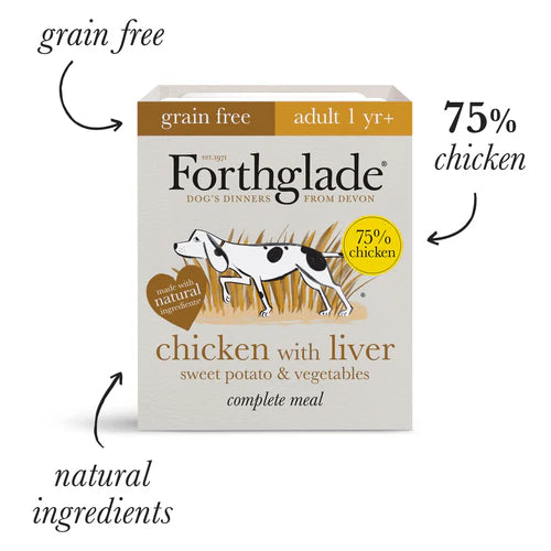 Forthglade Adult Complete Grain Free Duo Variety Chicken & Chicken Liver 12x395g
