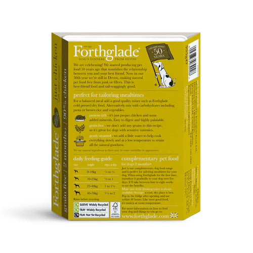 Forthglade 2months+ Complementary Just Chicken, Chicken Liver & Turkey 12x395g