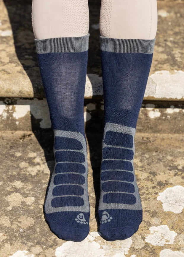 Woof Wear Short Bamboo Tech Riding Socks Navy Grey