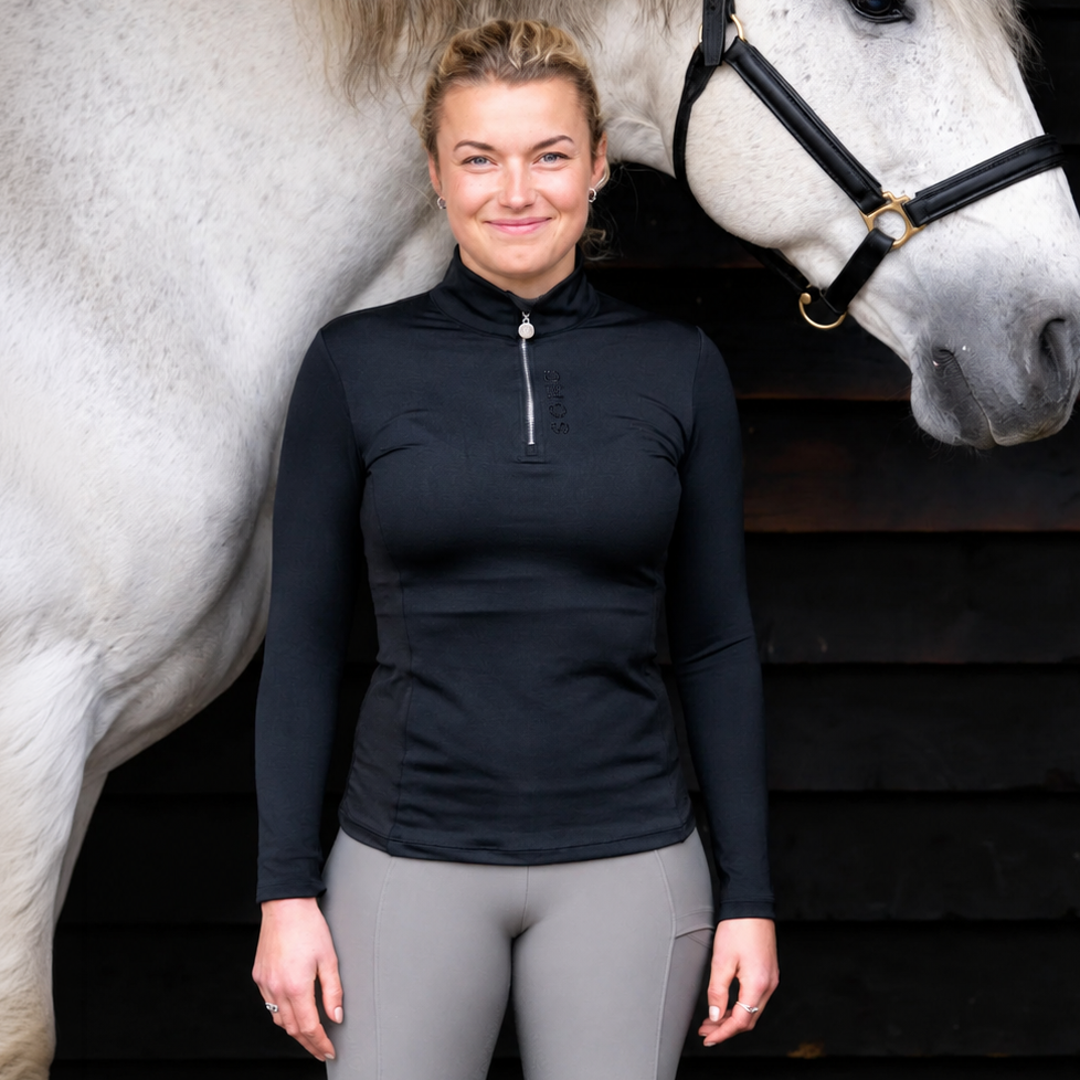 Soho Equestrian Long Sleeve Base Layer Black Magic
