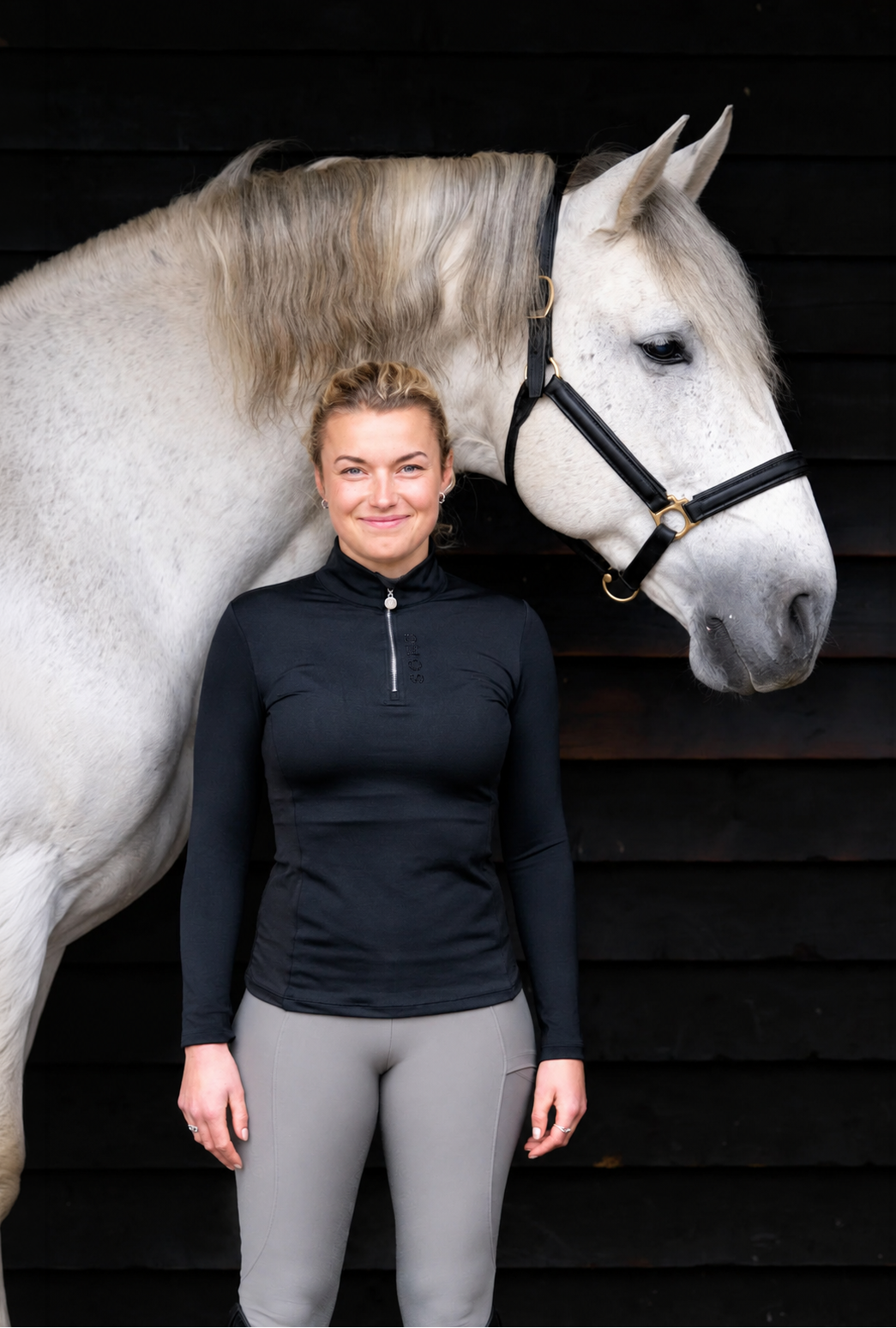 Soho Equestrian Long Sleeve Base Layer Black Magic