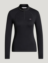 Tommy Hilfiger Equestrian Cady Rhinestone Training Top Black