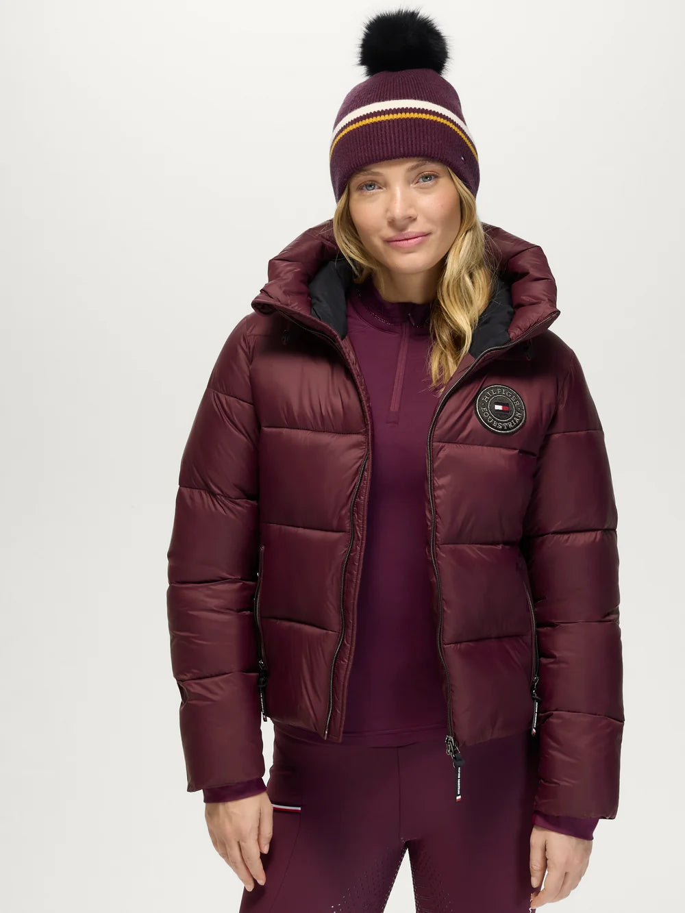 Tommy Hilfiger Equestrian Glendale Puffer Jacket Deep Burgundy