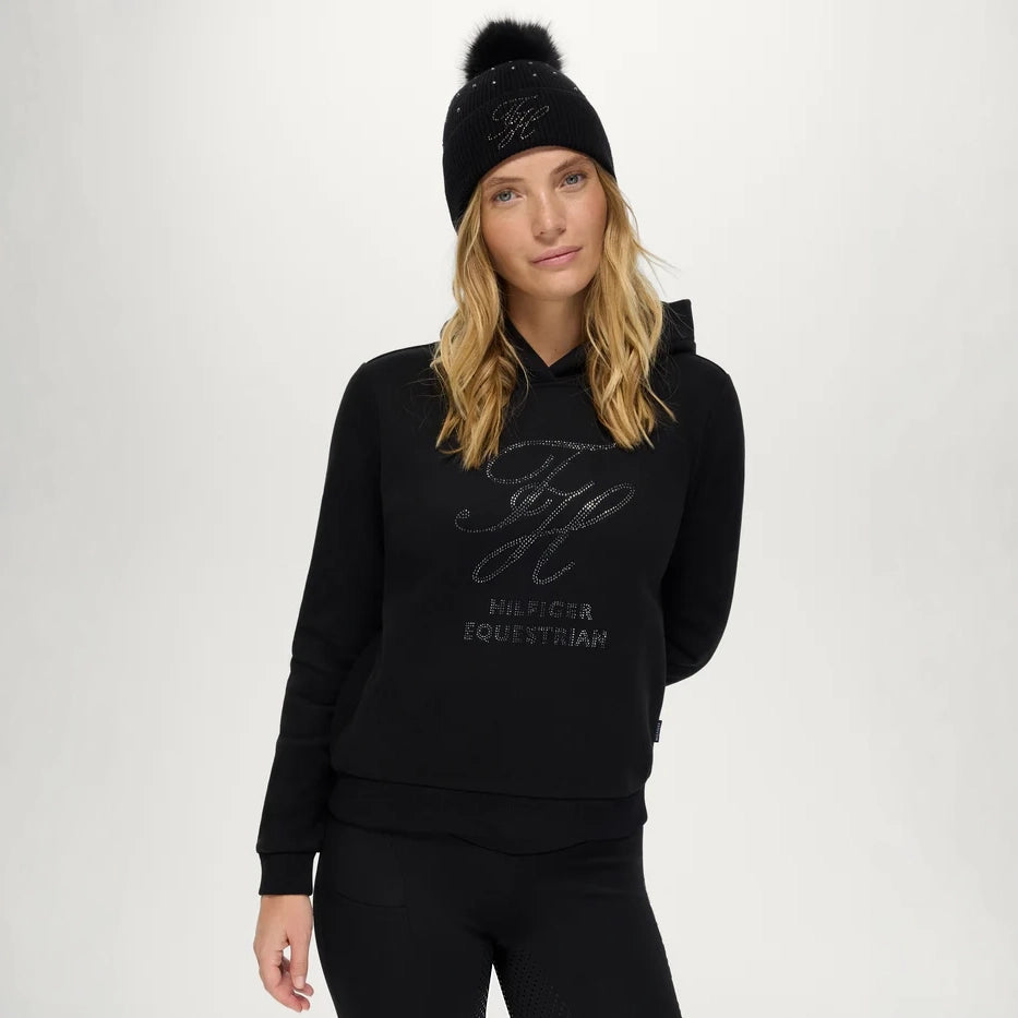 Tommy Hilfiger Equestrian Estelle Rhinestone Hoodie Black