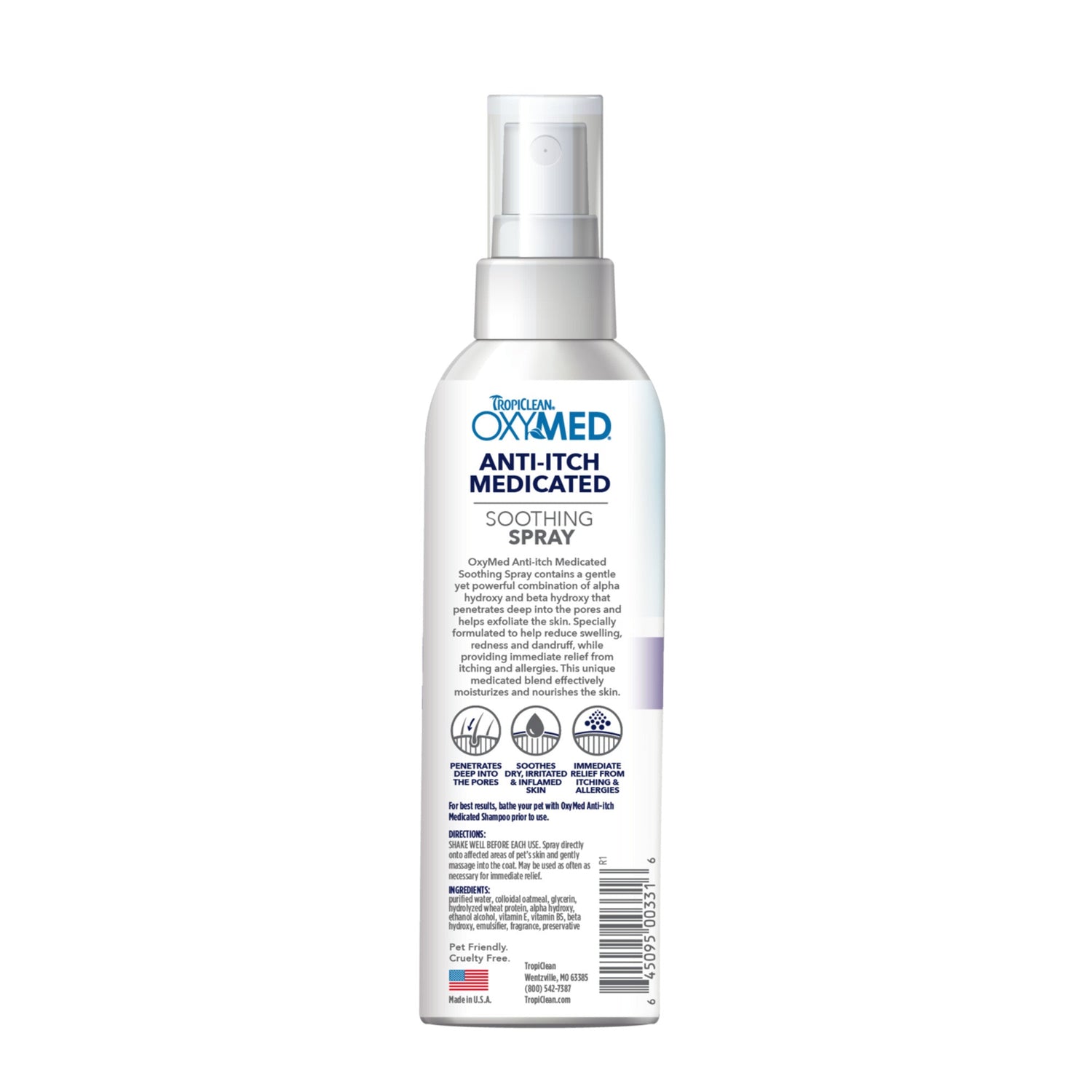 TropiClean OxyMed Medicated Anti Itch Spray 236ml