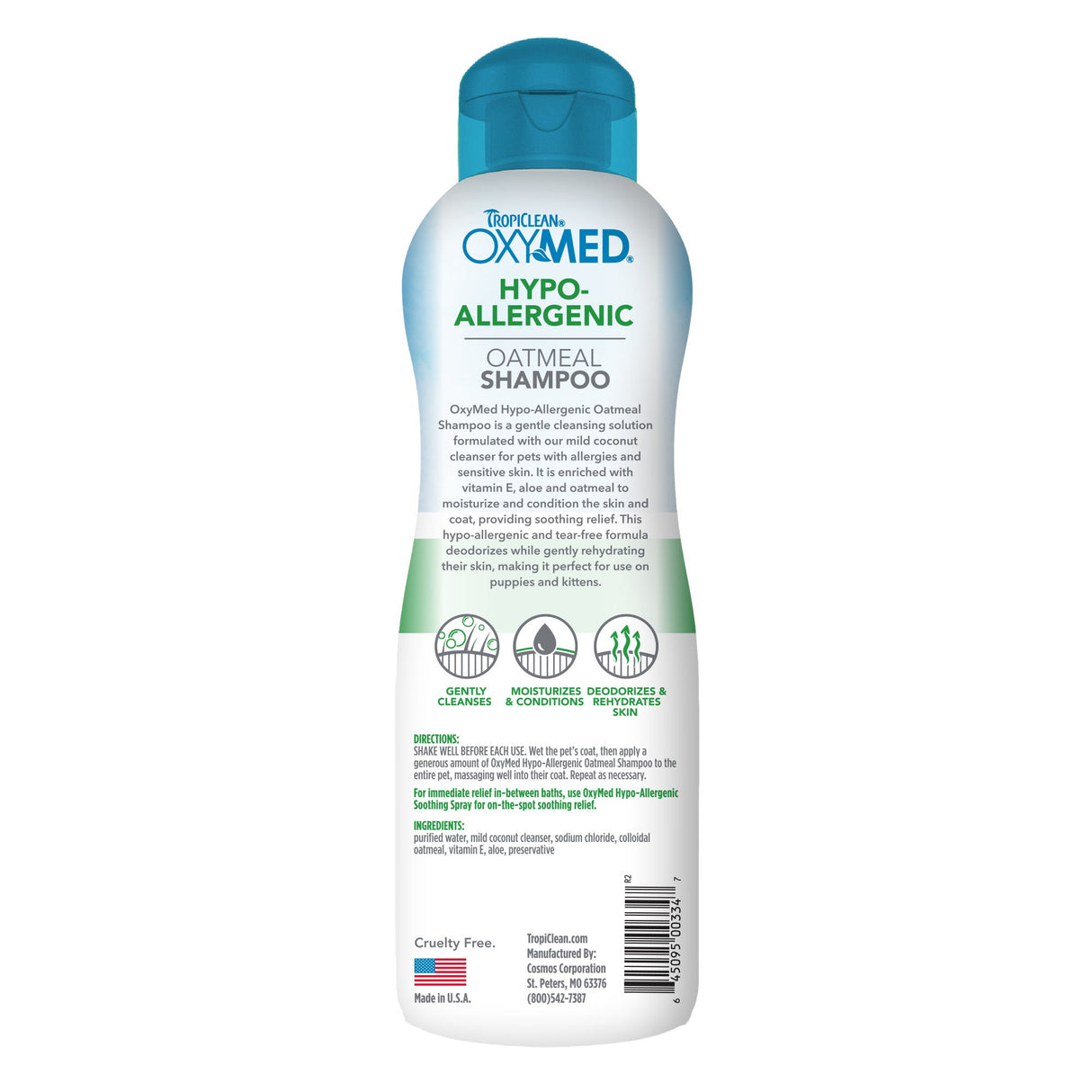 Tropiclean OxyMed Hypo-Allergenic Oatmeal Shampoo 592ml