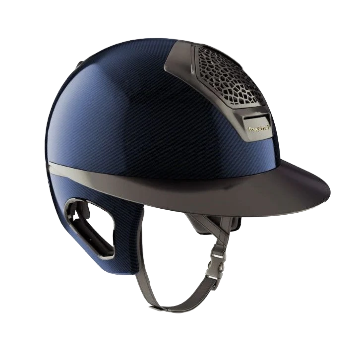 Freejump Voronoi Carbon Blue Full Protection Black Matte Wide Visor Small