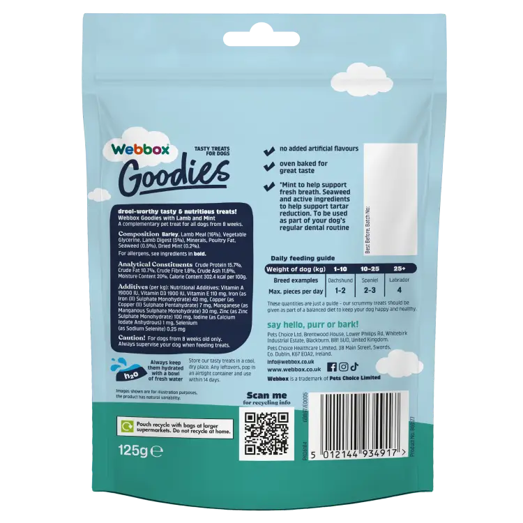 Webbox Goodies Lamb With Mint Baked Treats 125g