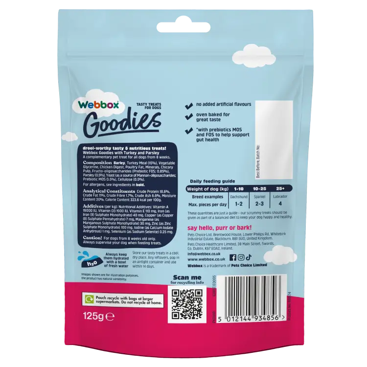 Webbox Goodies Turkey With Parsley Baked Treats 125g