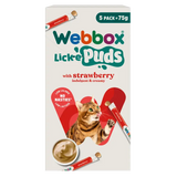 Webbox Lick-e-Puds Strawberry Cat Treats 5pk (75g)