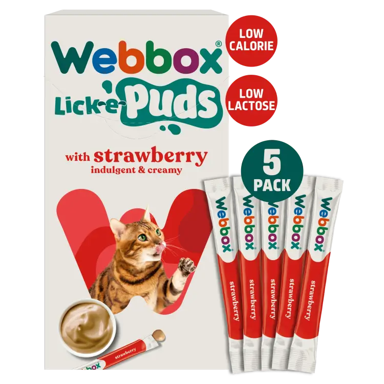 Webbox Lick-e-Puds Strawberry Cat Treats 5pk (75g)