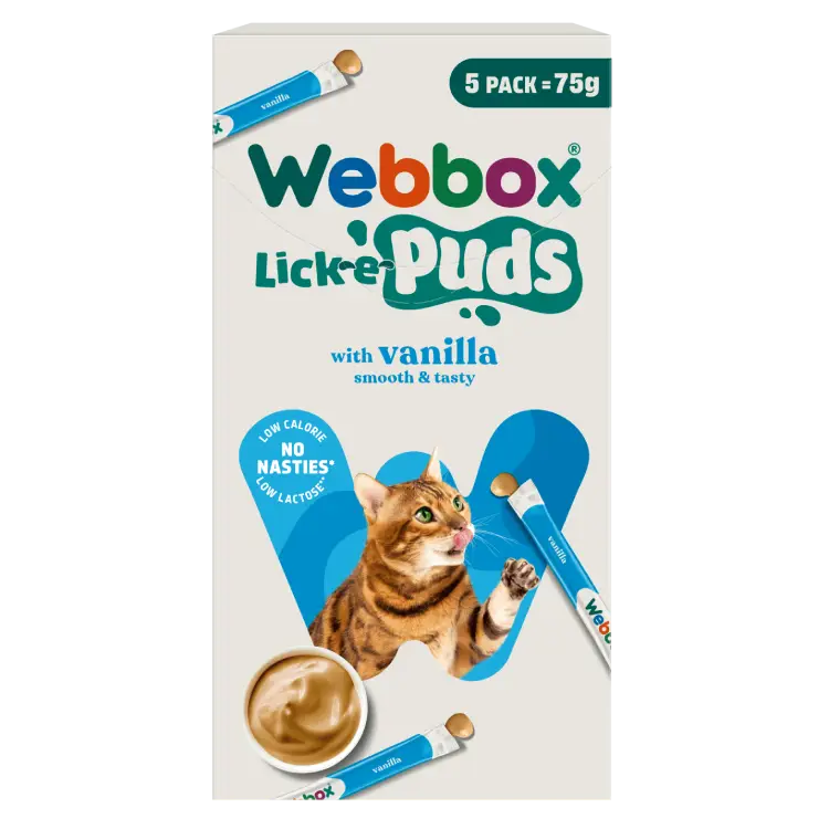 Webbox Lick-e-Puds Vanilla Cat Treats 5pk (75g)