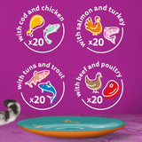Whiskas 1+ Duo Surf & Turf in Jelly Adult Wet Cat Food Pouches 80x85g