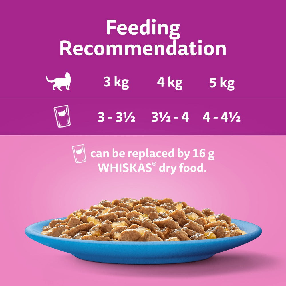 Whiskas 1+ Fish Favourites in Jelly Adult Wet Cat Food Pouches 80x85g