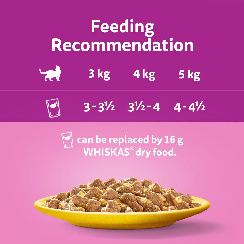 Whiskas 7+ Poultry Feasts in Jelly Senior Wet Cat Food Pouches 40x85g