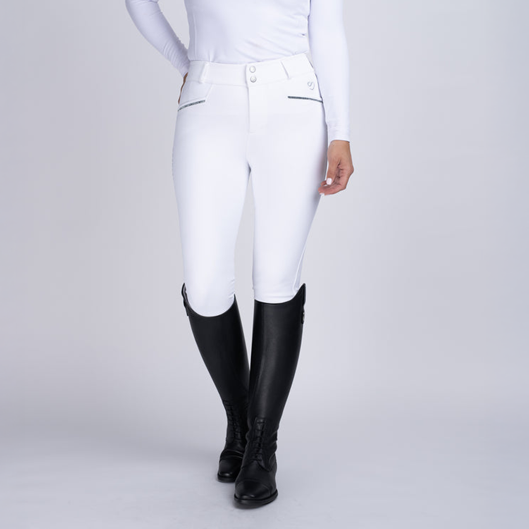 Mochara Knee Grip Competition Breeches White