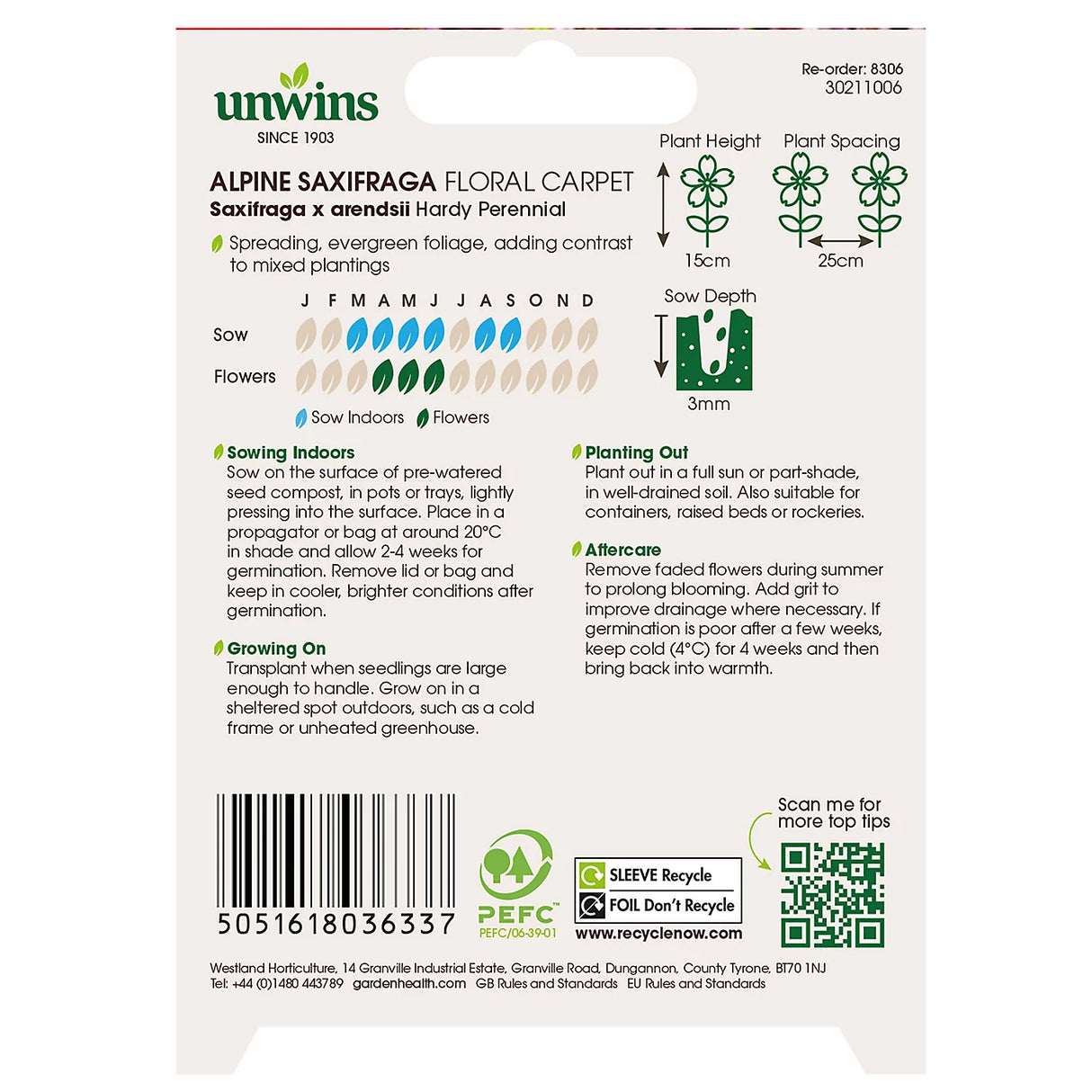 Unwins Alpine Saxifraga Floral Carpet