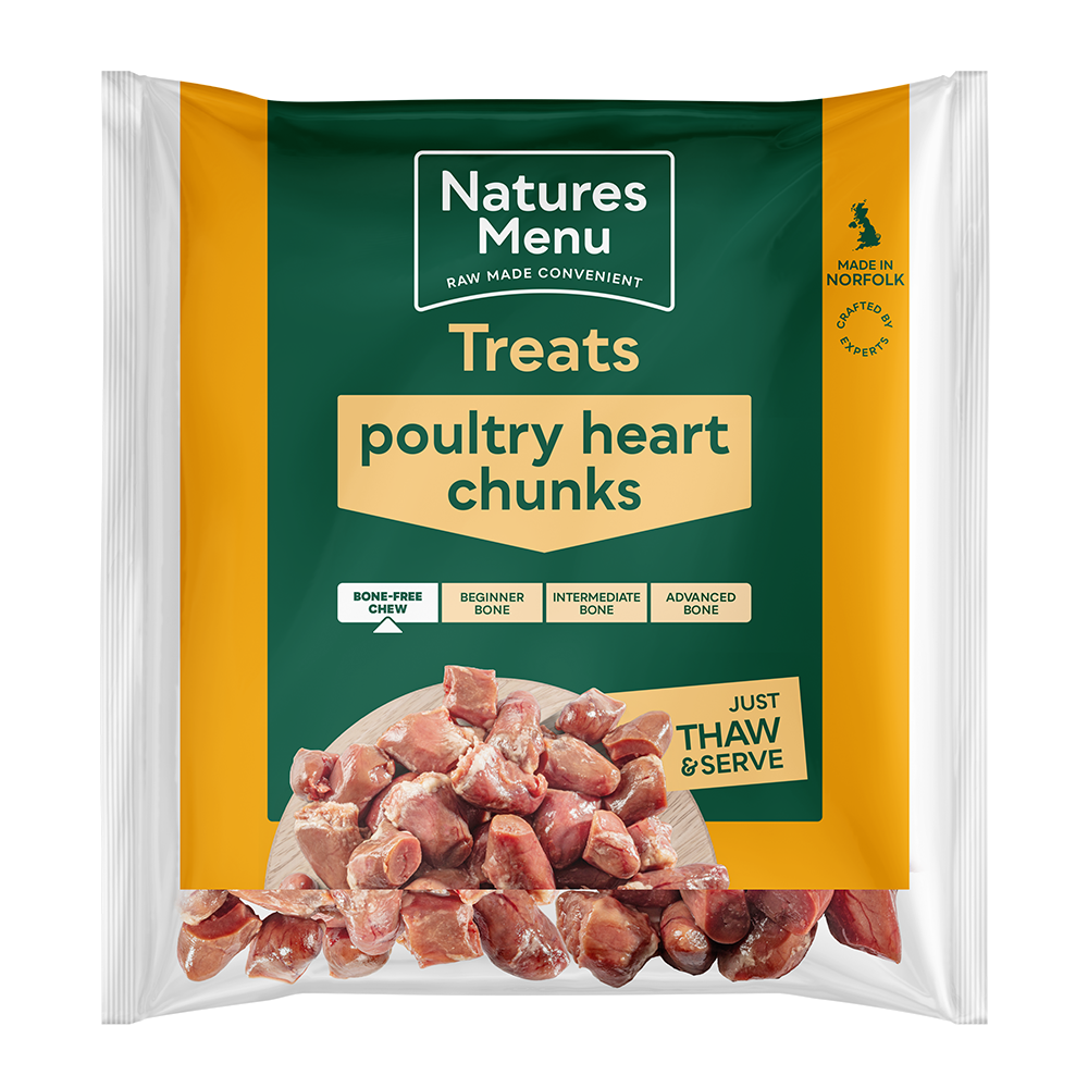 Natures Menu Dog - Natural Raw Treats Poultry Heart Chunks 1kg