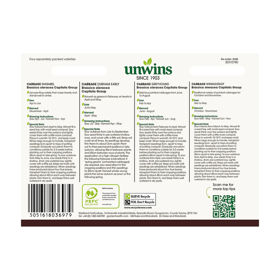 Unwins Cabbage All Season Collection
