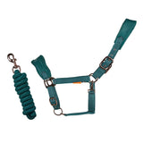 Cameo Equine Suede Elite Headcollar & Leadrope Evergreen