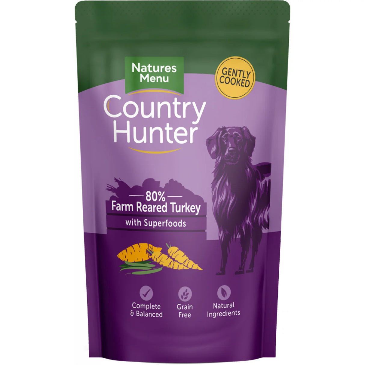 Natures Menu Dog - Country Hunter Pouch Farm Reared Turkey 150g