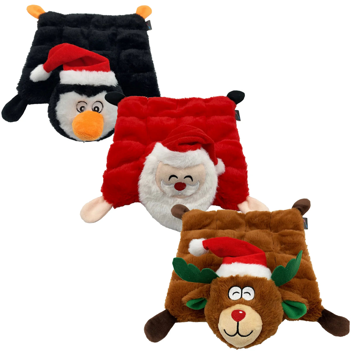 Hem and Boo Christmas 16 Squeaker Characters Dog Toy - Assorted