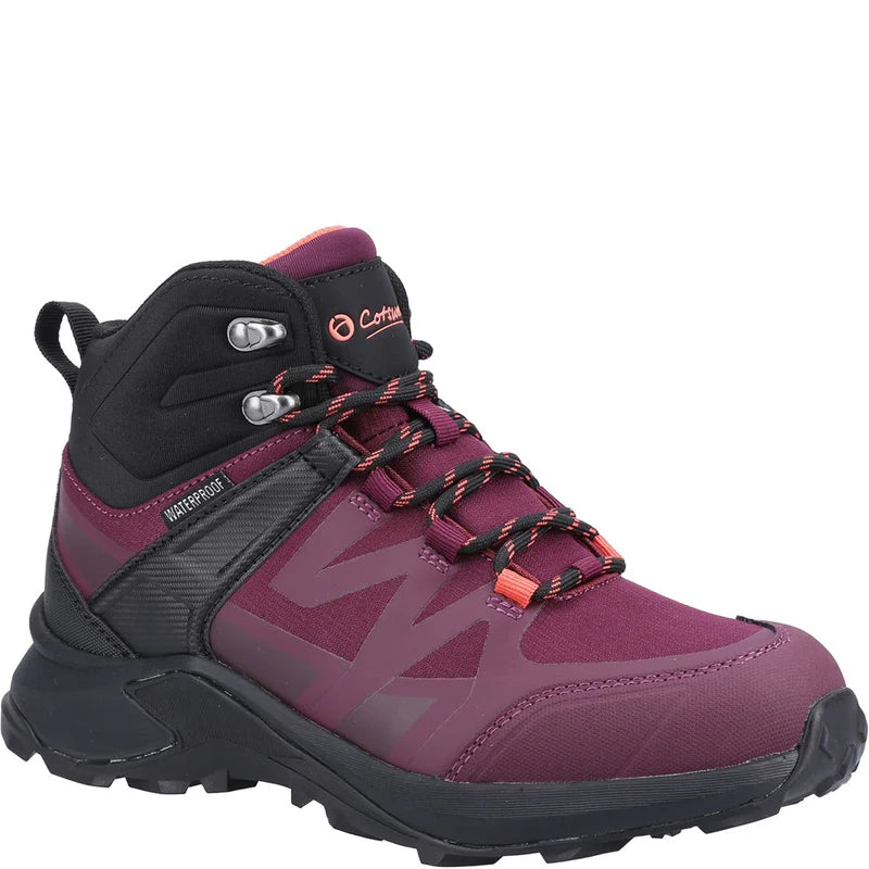 Cotswold Womens Horton Hiking Boots Burgundy