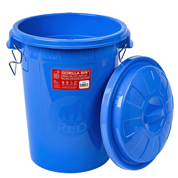 Red Gorilla Bin With Clip Lid 30L