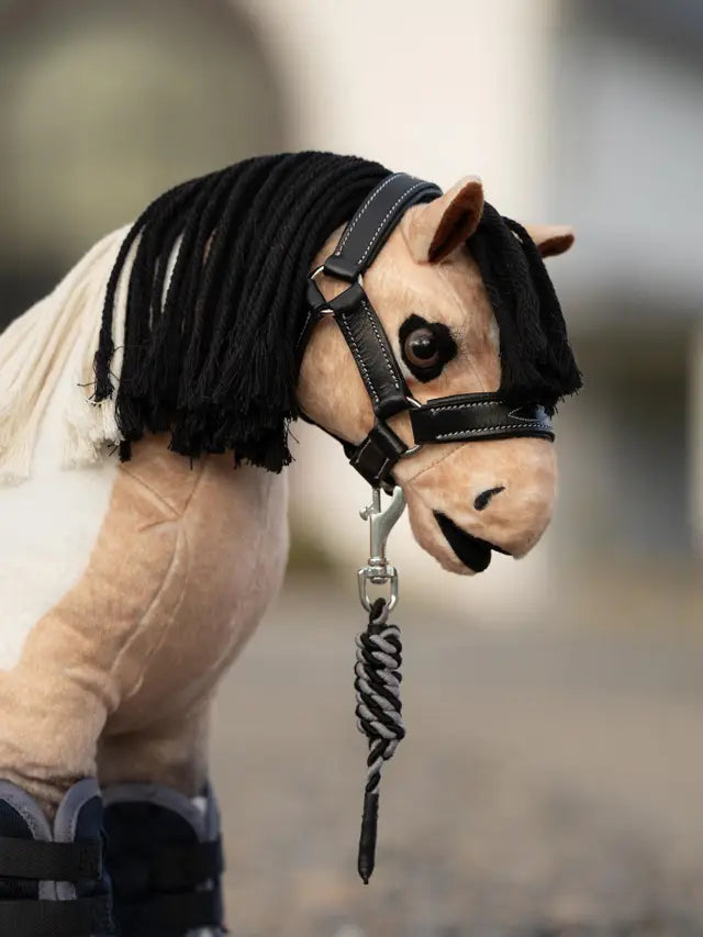 Le Mieux Toy Mini Pony Leather Headcollar & Leadrope Black