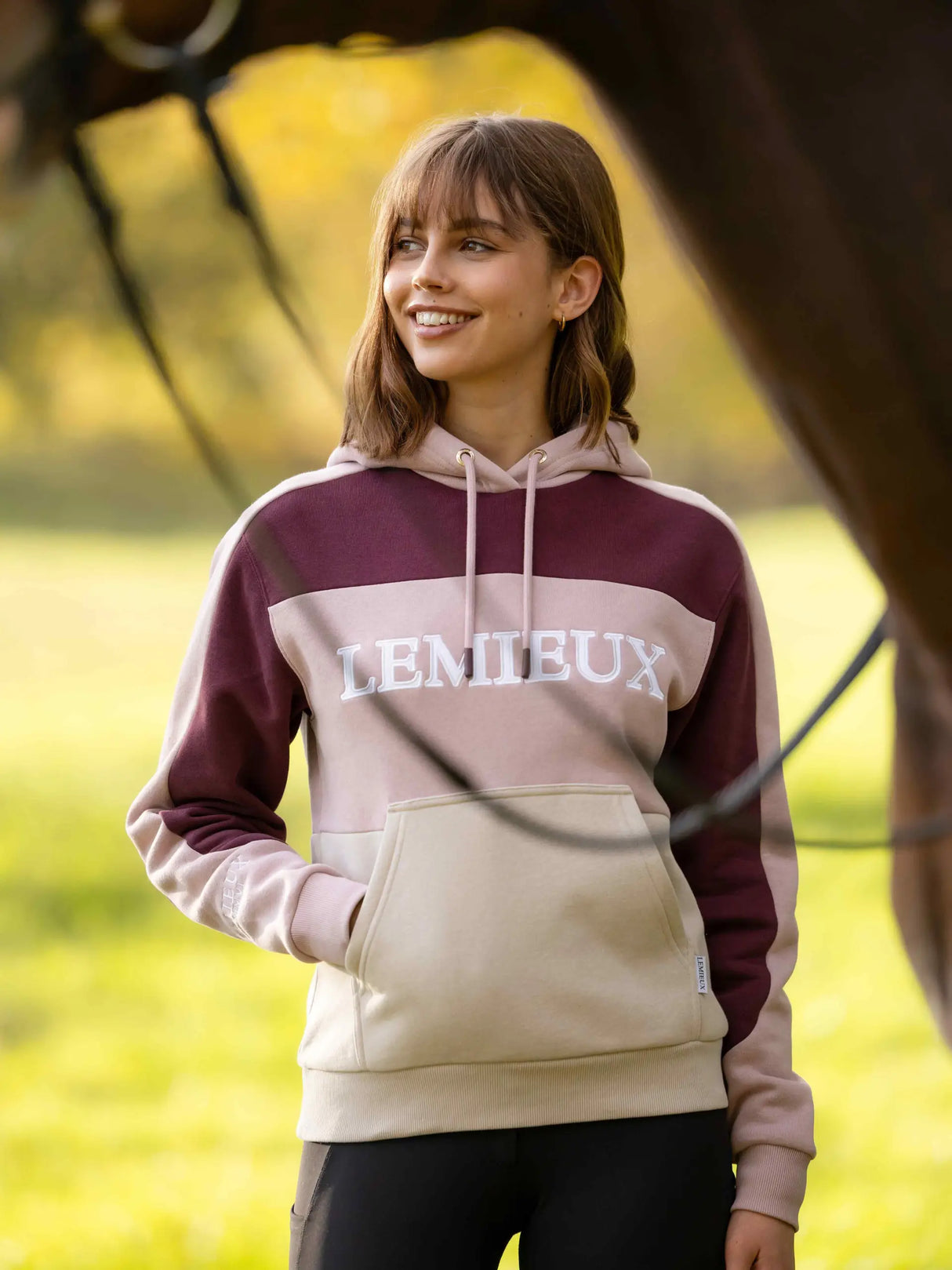 Le Mieux Kadie Colour Block Hoodie Wild Rose