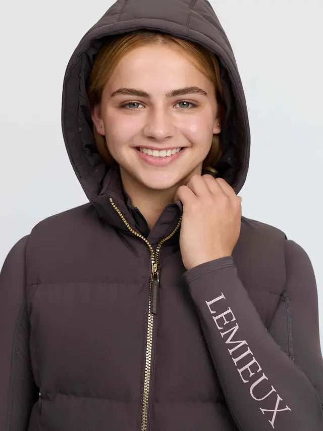 Le Mieux Young Rider Joey Hooded Gilet Cocoa