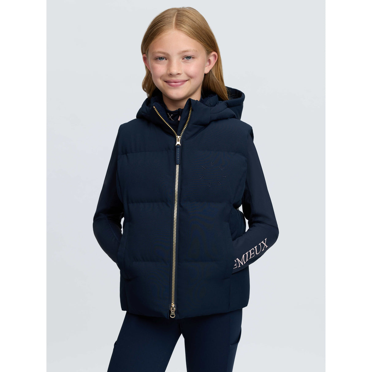Le Mieux Young Rider Joey Hooded Gilet Navy