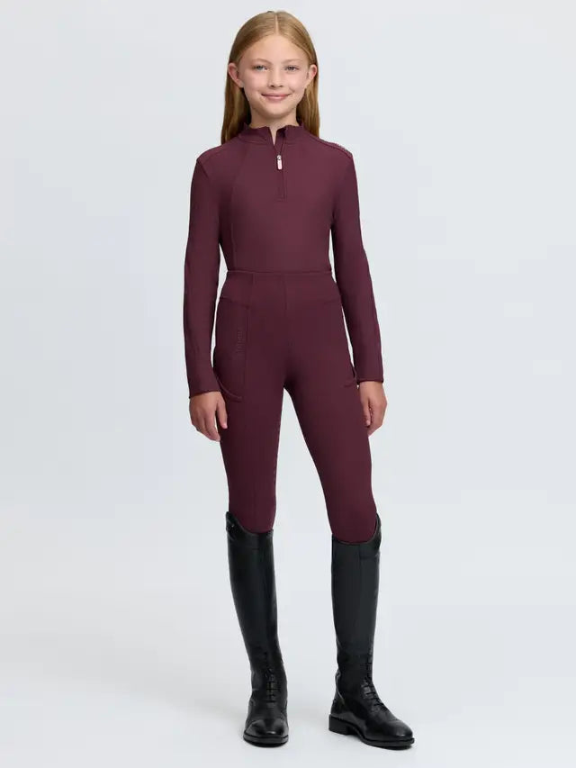 Le Mieux Young Rider Raye Ribbed Base Layer Bramble