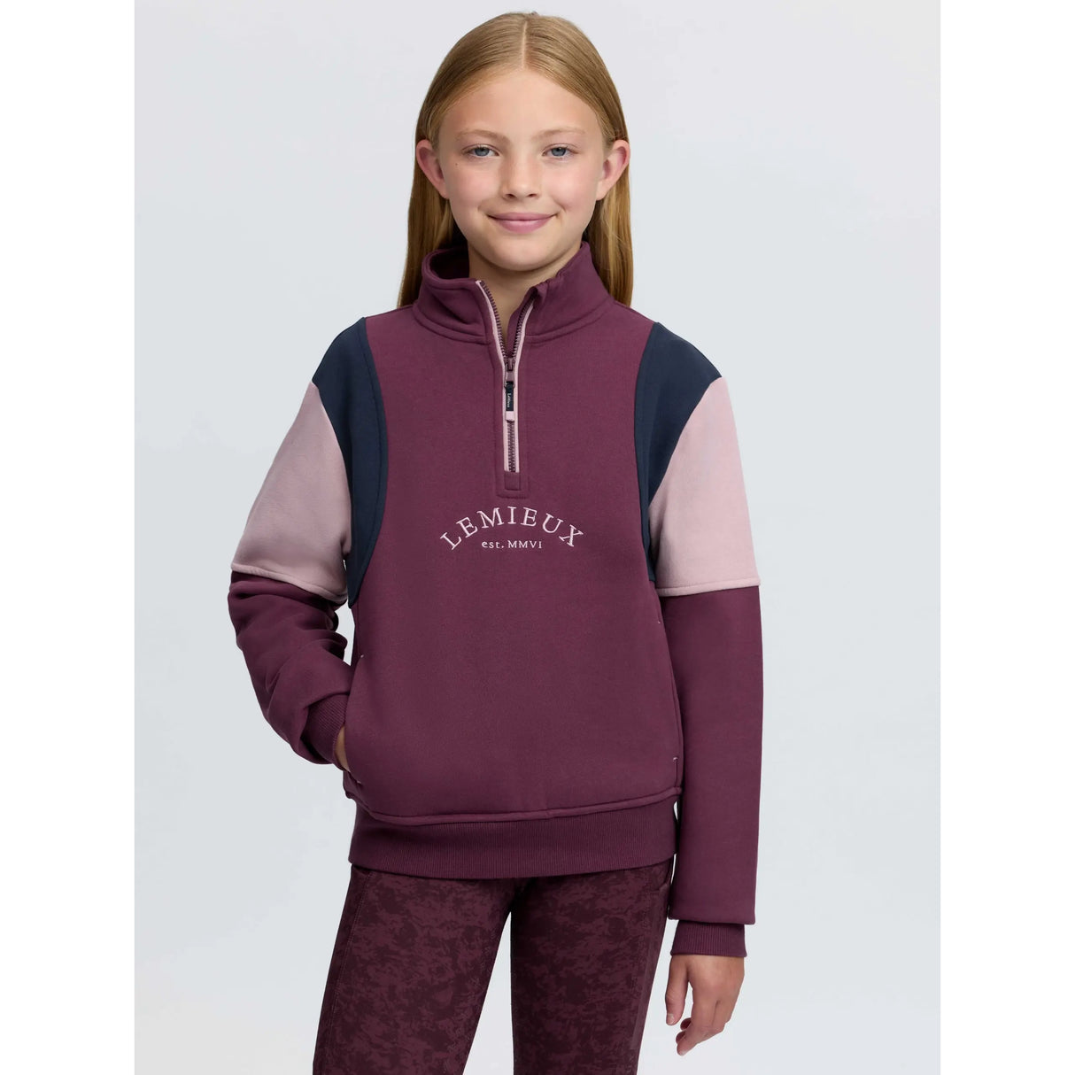 Le Mieux Young Rider Viola Quarter Zip Sweat Bramble