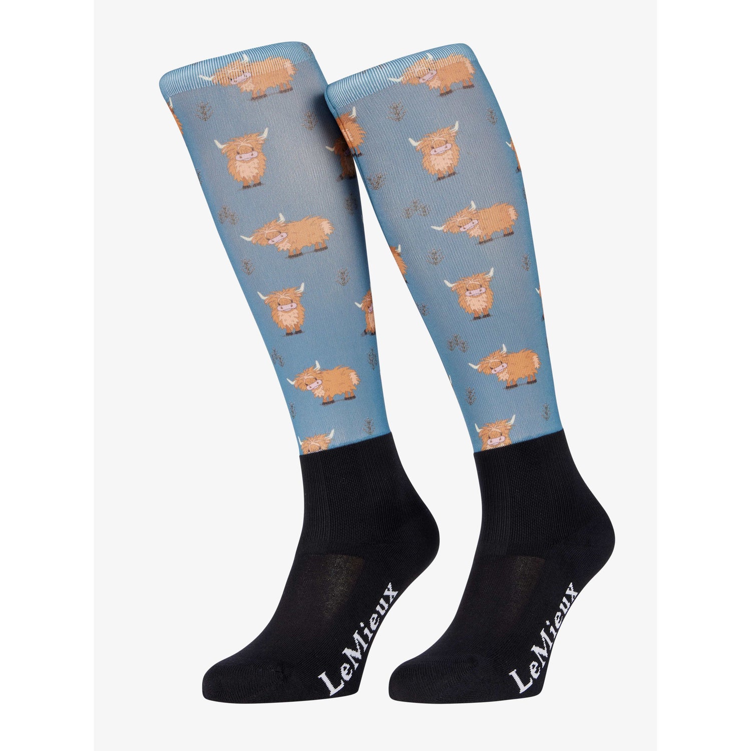 Le Mieux Adult Footsie Socks Highland Cow / Aloe Medium
