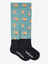 Le Mieux Adult Footsie Socks Highland Cow / Aloe Medium